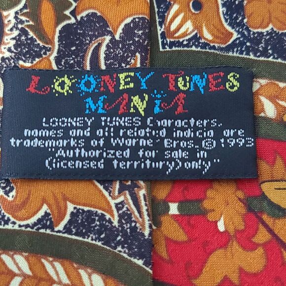 Vintage Set of 2 Looney Tunes Men's Neckties 1993 Bugs Bunny Daffy Duck, Taz - Picture 11 of 14